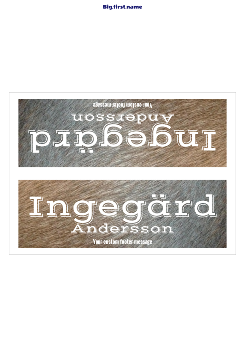 namnbricksmall för A4 Tre-Vikning Vanligt Papper Stående Compatible Template
