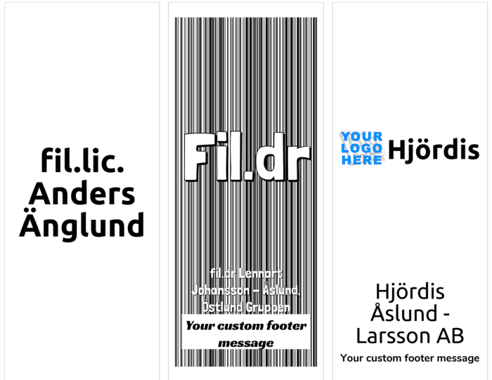 namnbricksmall i liggande format för LETTER Dubbelvikt Stående Bordskort Compatible Template