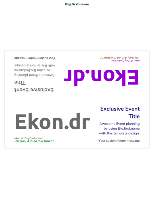 namnbricksmall för LETTER Trippelvikt Compatible Template
