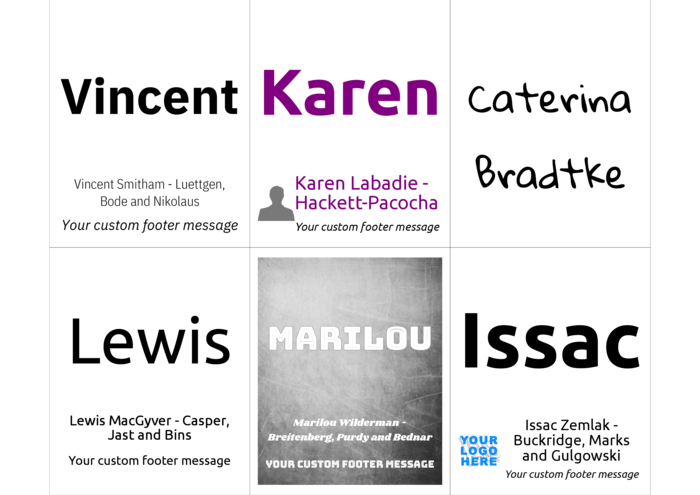 nametag name badge landscape template for Name badge template compatible with EziTag systems INS10585 stock