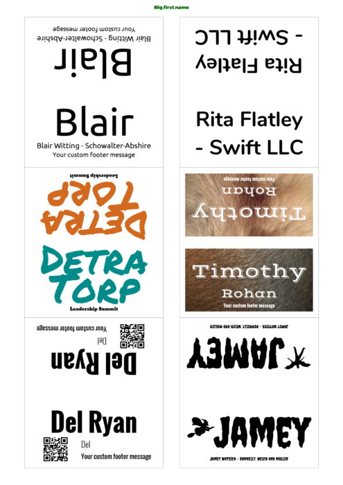 nametag name badge template for Tent card template compatible with DECAdry OCB3713 stock