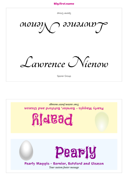 nametag name badge template for Tent card template compatible with Sigel DP049 stock
