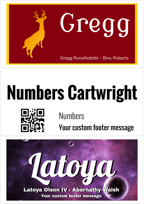 nametag name badge template for A4 Bi-Fold Tall Tent Plain Paper Compatible Template