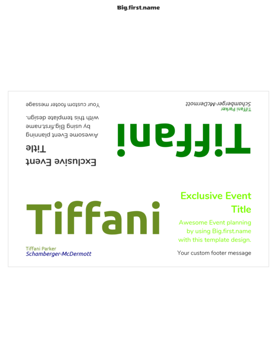 nametag name badge template for LETTER Tri-Fold Compatible Template