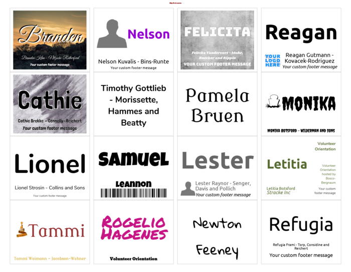 nametag name badge landscape template for Label template compatible with OnlineLabels OL1117 sheets