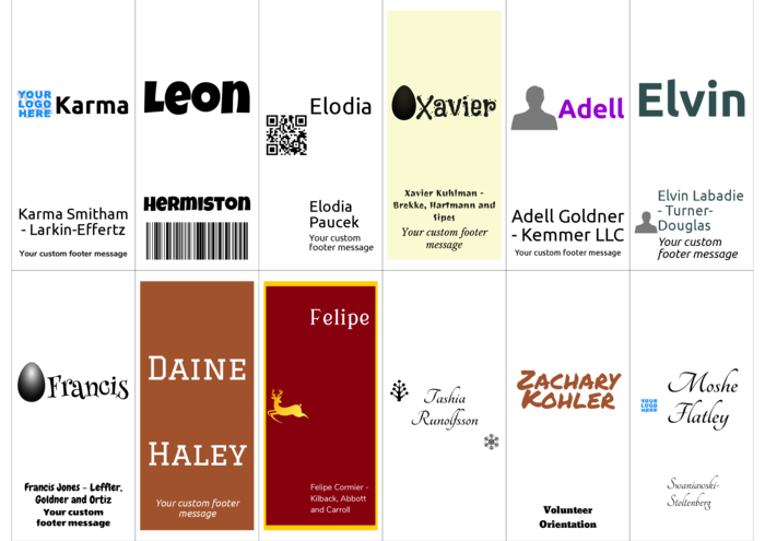 nametag name badge landscape template for Label template compatible with HERMA 4457 sheets