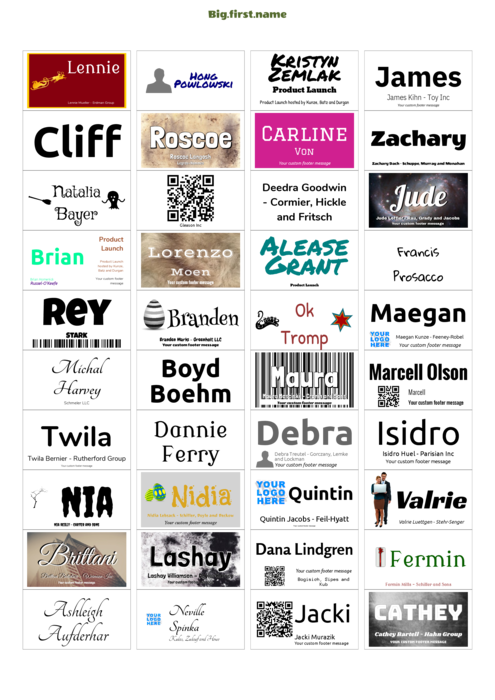 nametag name badge template for Label template compatible with Label Planet LP40/45 sheets