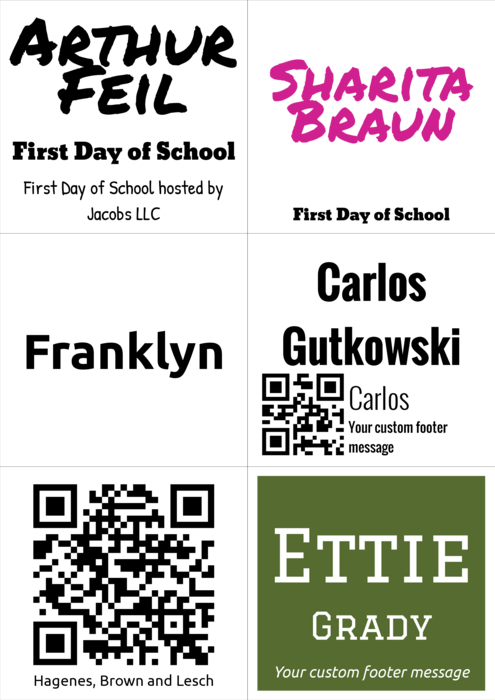 nametag name badge template for Label template compatible with Label Planet LP6/105 sheets