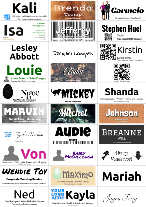 nametag name badge template for Label template compatible with Label Planet LP30/70 sheets
