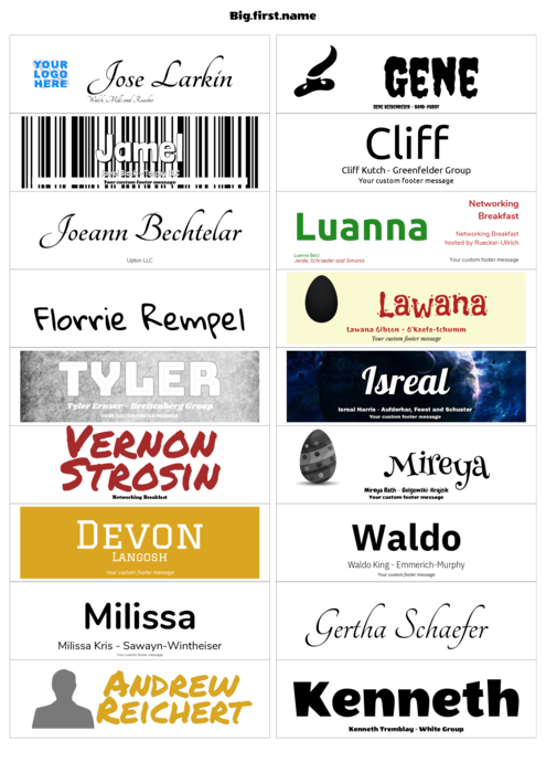 nametag name badge template for Label template compatible with Label Planet LP18/100 sheets