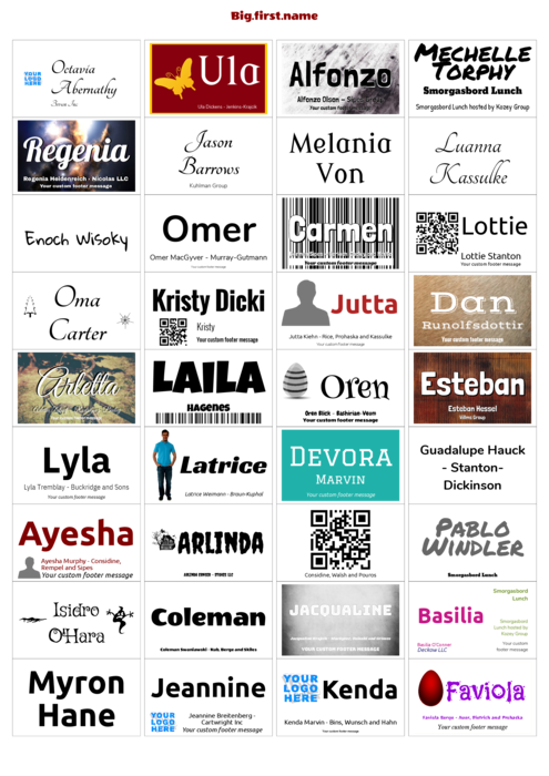 nametag name badge template for Label template compatible with Label Planet LP36/49 sheets