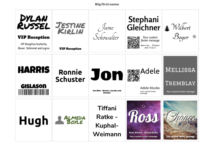 nametag name badge landscape template for Label template compatible with Label Planet LP15/59 sheets